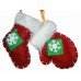 Χριστουγεννιάτικο Κρεμαστό Γάντι και Κάλτσα Κόκκινο - Σετ 2 τεμ. (8cm)